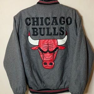 Chicago bulls reversible leather-man jacket